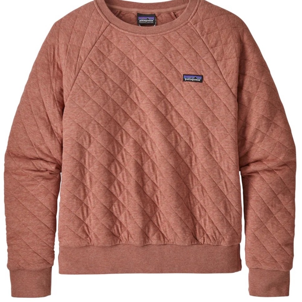 Patagonia Women's Women's Organic Cotton Quilt Crew - peachy/rust color